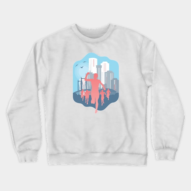 Marathon Runner Crewneck Sweatshirt by LR_Collections